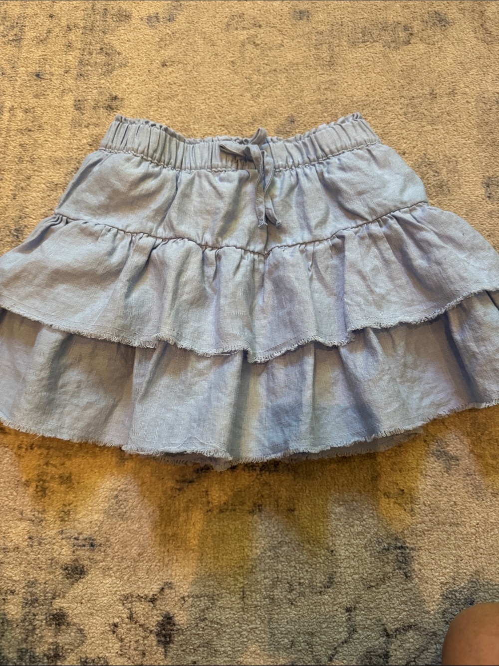 Zara Pale Blue Layered Ruffle Skirt
